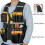 MultiPocket Tool Vest with Reflective Strips, Adjustable Oxford Work Vest Black and Yellow 3