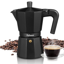 Moka Pot Stovetop Espresso Maker 6 Cup Classic Italian Coffee Durable Cast Aluminum Black