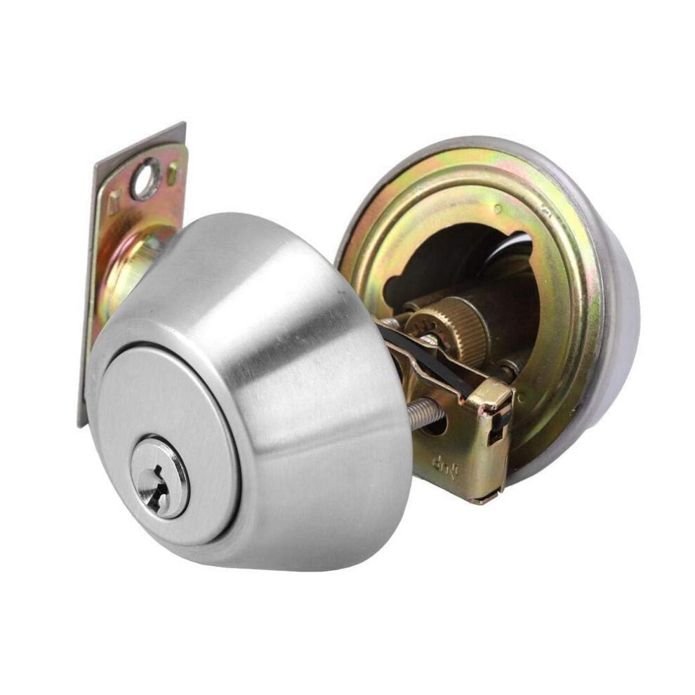 10Cm Silver Double Cylinder Deadbolt Lock 304 Stainless Steel Double Keyed Security Door Lock 9164114662392
