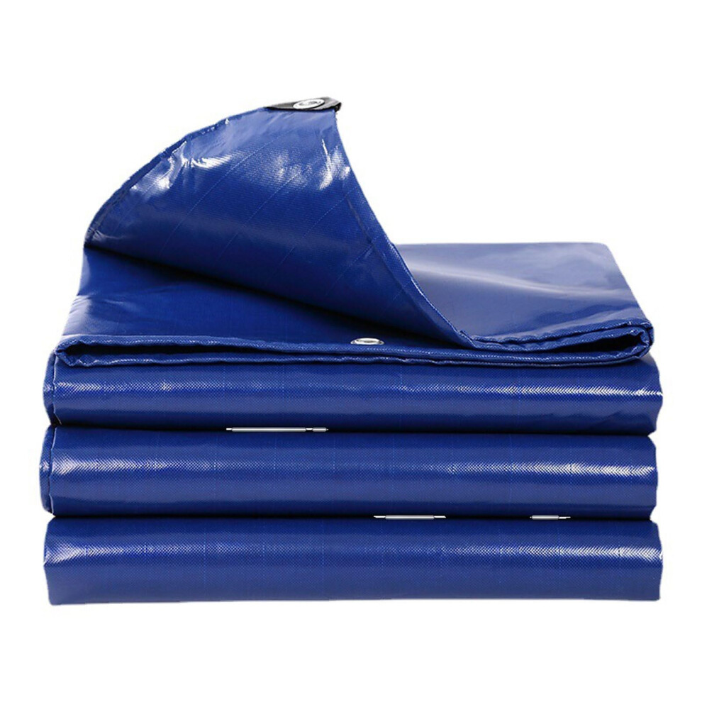 Heavy Duty Waterproof Tarp With Grommets, Pvc Tarpaulin Cover 6.6X13.1ft, 18 Mil Thick Blue 9164114662637