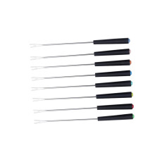 8 Piece Stainless Steel Fondue Forks with HeatResistant Plastic Handles for Cheese Fruit BBQ