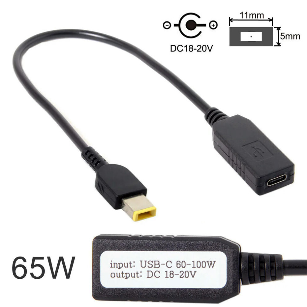For Type C Usb 3.1 Usb-C To Rectangle 11.0*5.0Mm Power Plug Pd Emulator Trigger Cable For X1 Carbon 9395123780566