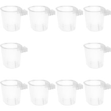 Voer- en waterbakje voor kleine vogels, handig hangend voederbakje voor papegaaien, 10 stuks plastic voerbakje voor duiven en parkieten