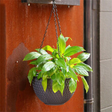 Winysin Flowerpot Outdoor Macrame Hanging Planter, Compatible with Balcony Decor, Dry Flower Vase, Plastic Honeycomb Basket Container