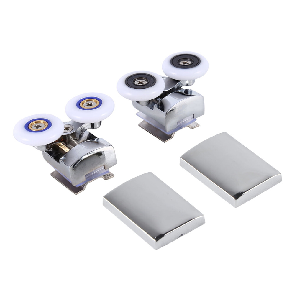 Twin Top Bottom Zinc Alloy Shower Door Rollers Runners Wheels 26Mm Wheel 9395123781006