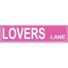 Lovers Lane vékony fémtábla utca vicces fémtábla fali dekoráció hálószobába, farmra, otthonra, bárba, garázsba, barlangba, fali
