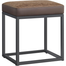 Ottoman Footstool Rectangle, Vanity Chair Stool, Reversible Top, Side Table, 660 lb Capacity, Walnut Brown ULOM079K01