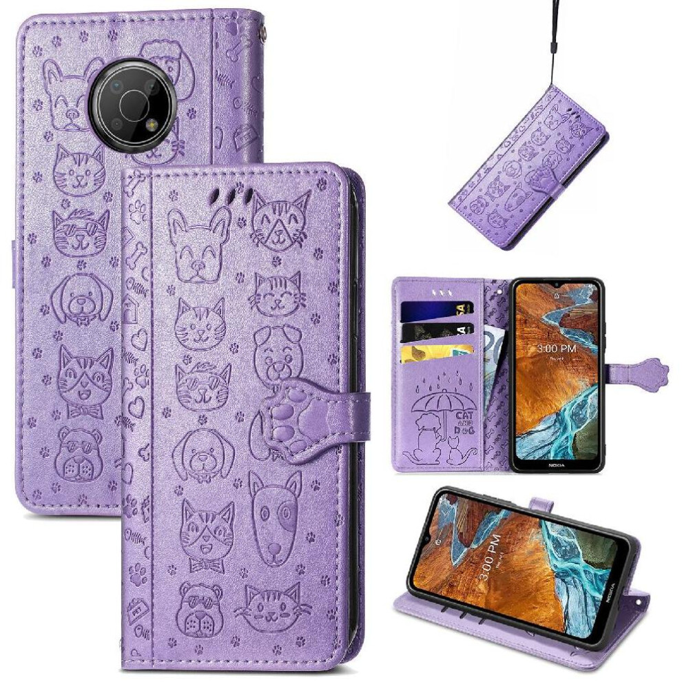 Case For Nokia G300 Leather Case Shockproof Flip Cover Short Strap Cartoon Animals 9395123782973
