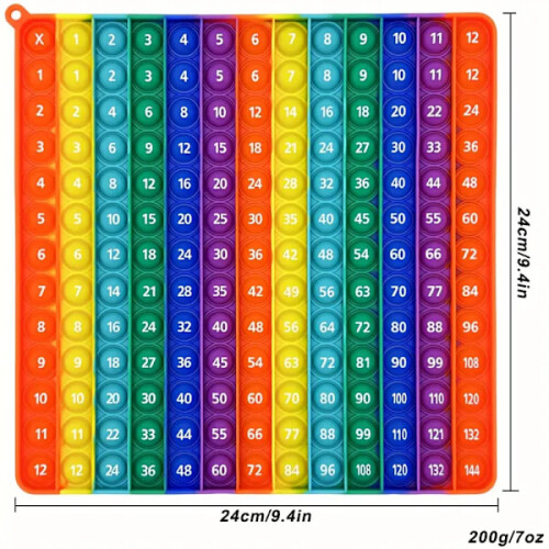 Παιχνίδι Πολλαπλασιασμού 12x12 με Φούσκα Fidget για Παιδιά - Εκπαιδευτικό Παιχνίδι Pop Mat 1
