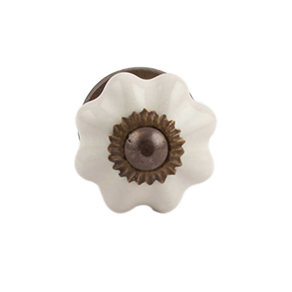 Pack Of 10 Cream Ceramic Cabinet Knobs Vintage Drawer Pulls Durable Neutral Finish 9164114662941