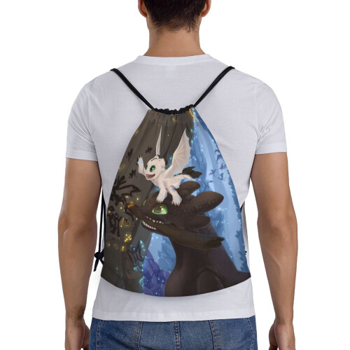 Κλασική τσάντα με κορδόνι How To Train Your Dragon, πτυσσόμενη, αθλητική, γυμναστικής, 1