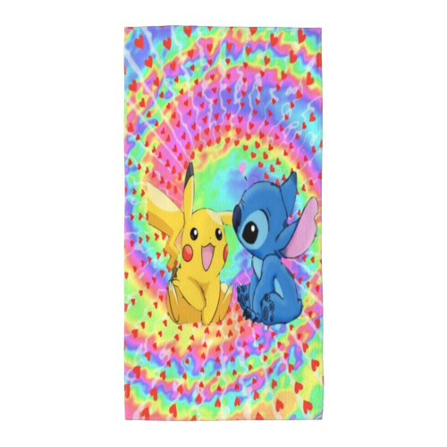 Πετσέτες χειρός Pikachu Love Stitch για μπάνιο, πετσέτα μπάνιου/προσώπου, μαλακές, 1
