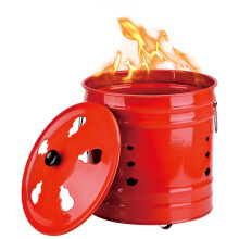 Garden Incinerator Metal Burning Barrel with Lid 2626cm for Leaves Waste Paper and Garbage