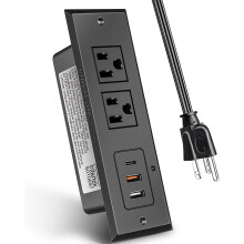 Type-C Conference Recessed Power Strip Socket ,20W PD Fast Charging USB-C Power Strip ,with 2 Outlets & 2 USB-A Ports