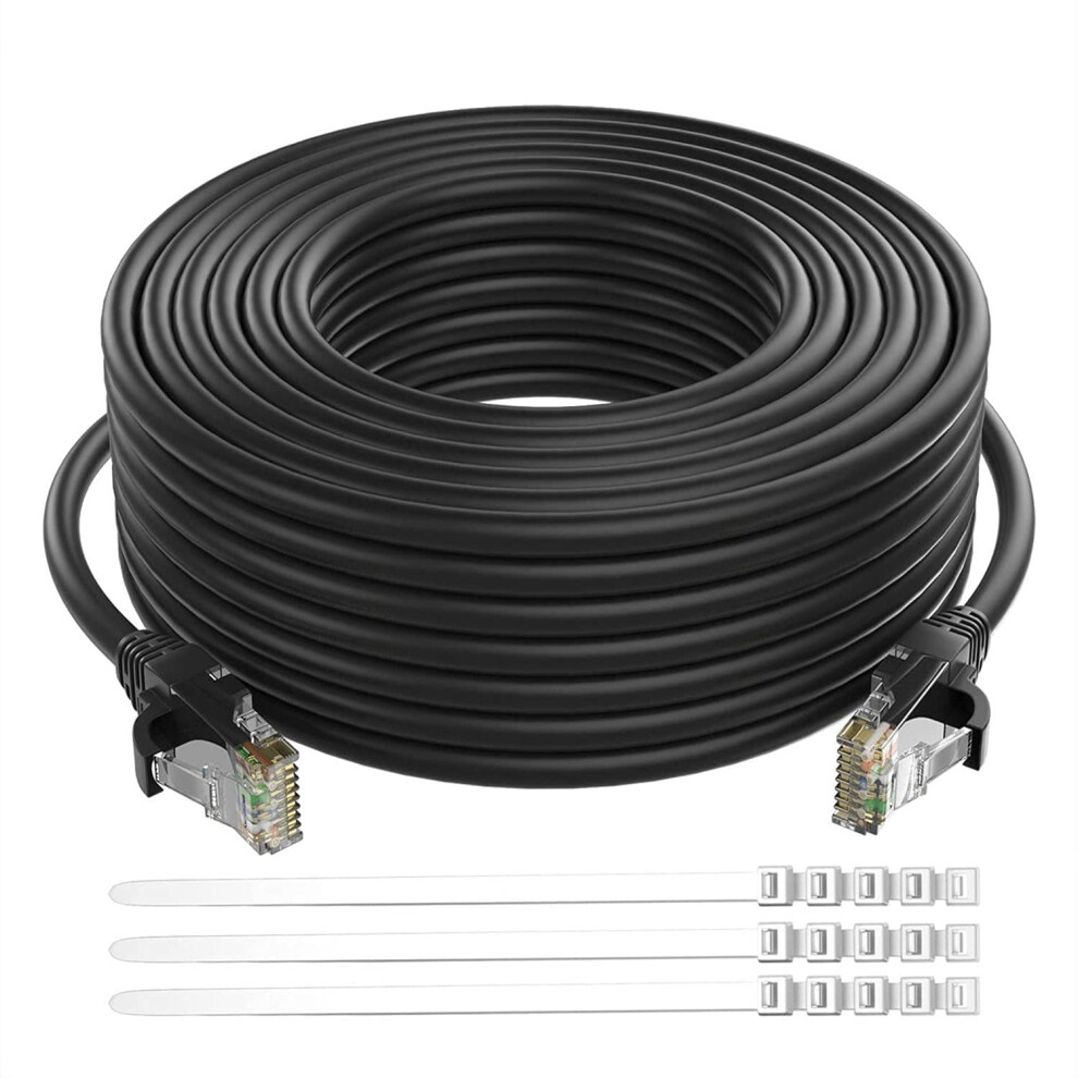 Cat 6 Ethernet Cable 25 Feet/, Patch Cord(25-300Ft And 4-Colors For Selection) Poe Cat6 High Speed Network Black 9110895228302