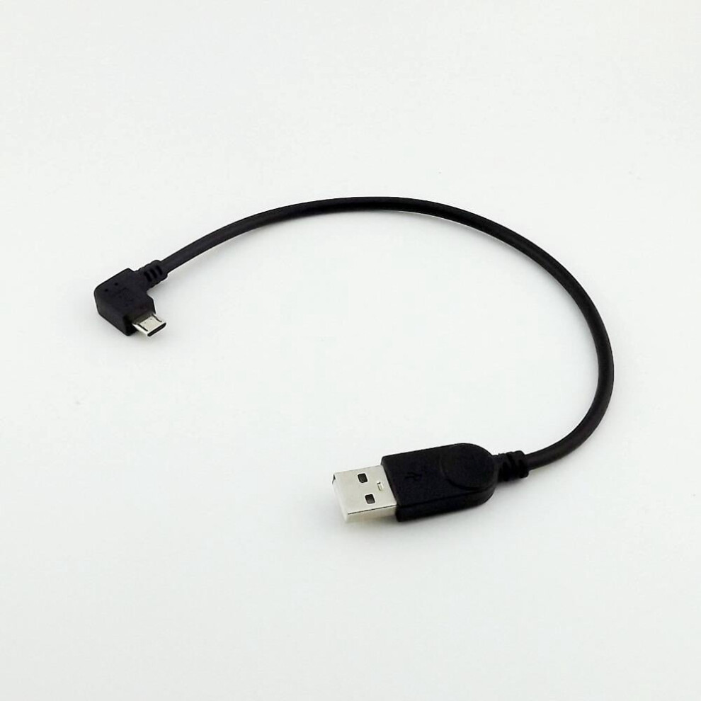 For 10Pcs Left Angle Micro Usb Male To Usb 2.0 A Male Data Charge Adapter Cable 25Cm 9110895230213