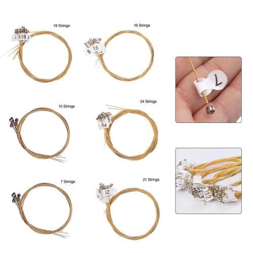 AFQH 7 10 1619 21 24Strings Lyre Brass Strings Set Lyre Harp Nylon String Replacement 2