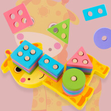 Jacenvly Animal Shape Sorting Toy with Wooden Blocks for Toddlers, Enhances Hand-Eye Coordination & Mental Skills
