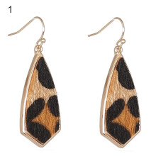 1 Pair Drop Earrings Simple Delicate Alloy Leopard Print Geometric Women Hook Earrings for Dating