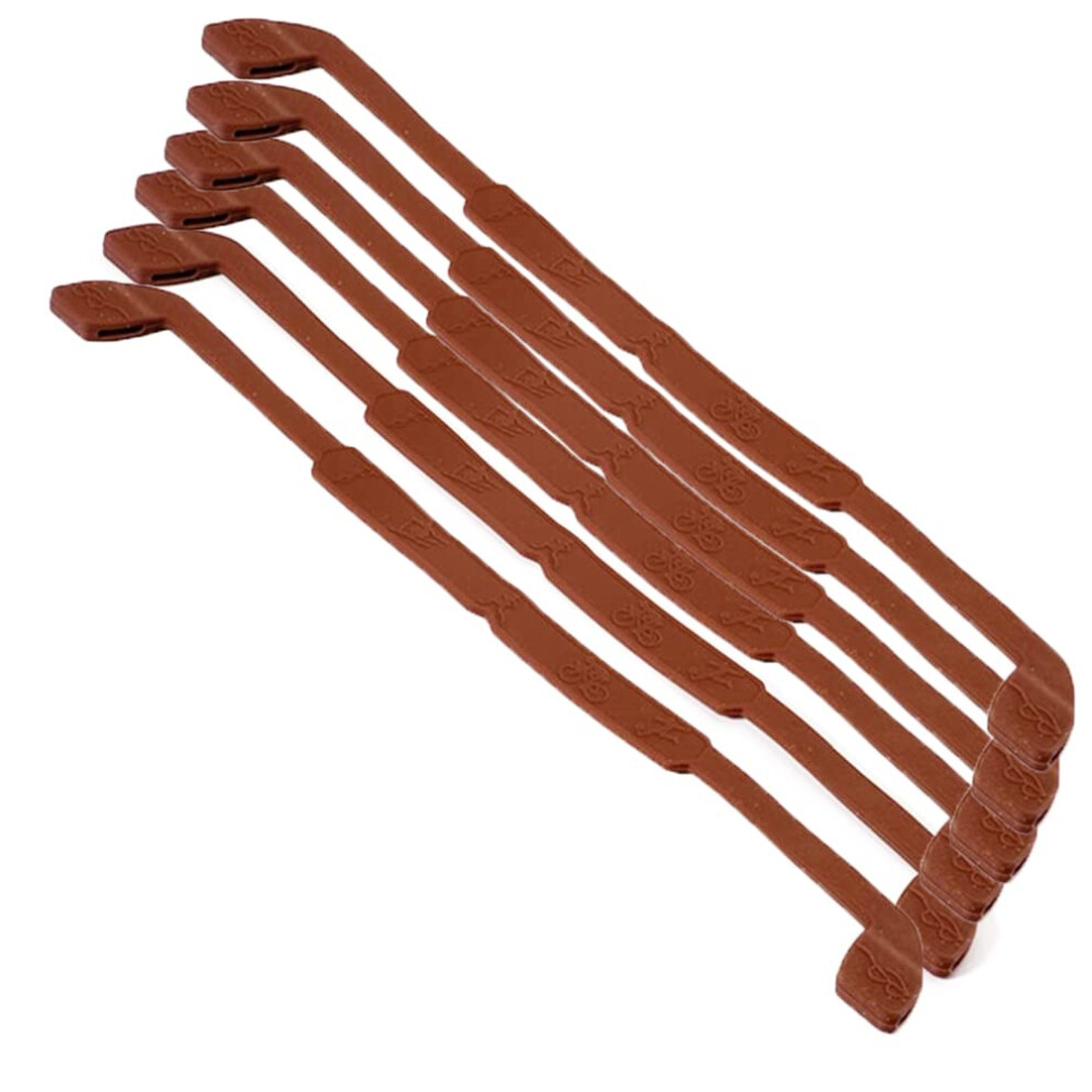 Brown 6 Pack Silicone Eyeglass Straps Antislip Glasses Retainers For Kids And Adults,