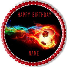 Flaming Soccer - Topper - 7.5" round