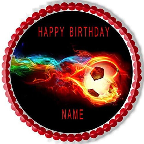 Flaming Soccer - Topper - 7.5" round
