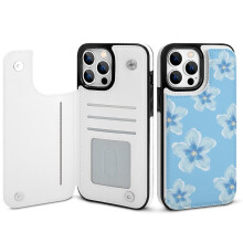Blommönster kompatibelt med iPhone14Pro Max plånboksfodral, PU-läderfodral med korthållare, stativ och magnetiskt spänne