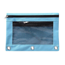 Trousse à crayons robuste Lksixu, grand format, en tissu Oxford avec fermeture éclair, bleue