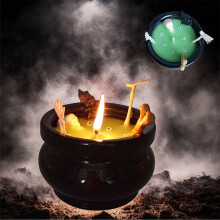 Bougies fantômes d'Halloween YANHAIGONG, mini bougies parfumées citrouille décoratives, ornement en céramique ragoût de sorcière, bougie