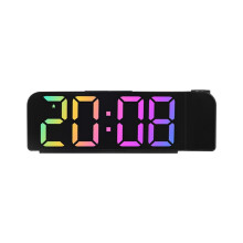 Réveil à projection simple, horloge électronique à grand affichage LED avec affichage de la température (style F).