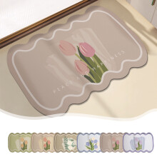 Tapis de sol absorbants en diatomite pour salle de bain, antidérapants, à séchage rapide et compatibles avec les décorations de Noël Grinch de