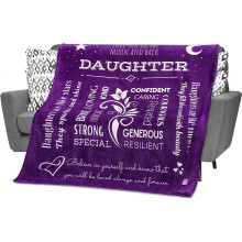 Cadeau de papa et maman pour leur fille - Plaid rose 127 x 152 cm - Décoration de chambre et cadeau d'anniversaire pour fille