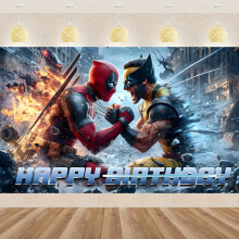 Décoration de fête Deadpool vs Wolverine - Bannière de fond 152 x 91 cm