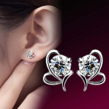Orecchini a perno, orecchini Infinite Love in argento sterling con pietra di compleanno e cristallo, gioiello regalo