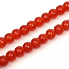 Perles de cornaline rouge teintée en pierre naturelle RSAMD6MM/8MM pour la création de bracelets et colliers - 6 mm