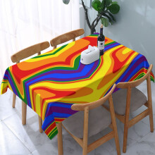 Nappe rectangulaire arc-en-ciel LGBTQ+ pour le mois des fiertés, lavable et décorative, idéale pour les mariages, les fêtes et les festivals (137