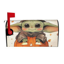 Cute Cartoon Star Wars Baby Yoda Mailbox Cover 25.5x30 in, Magnetic Winter Christmas Dust-Proof Protection, compatible with standard mailboxes, Home