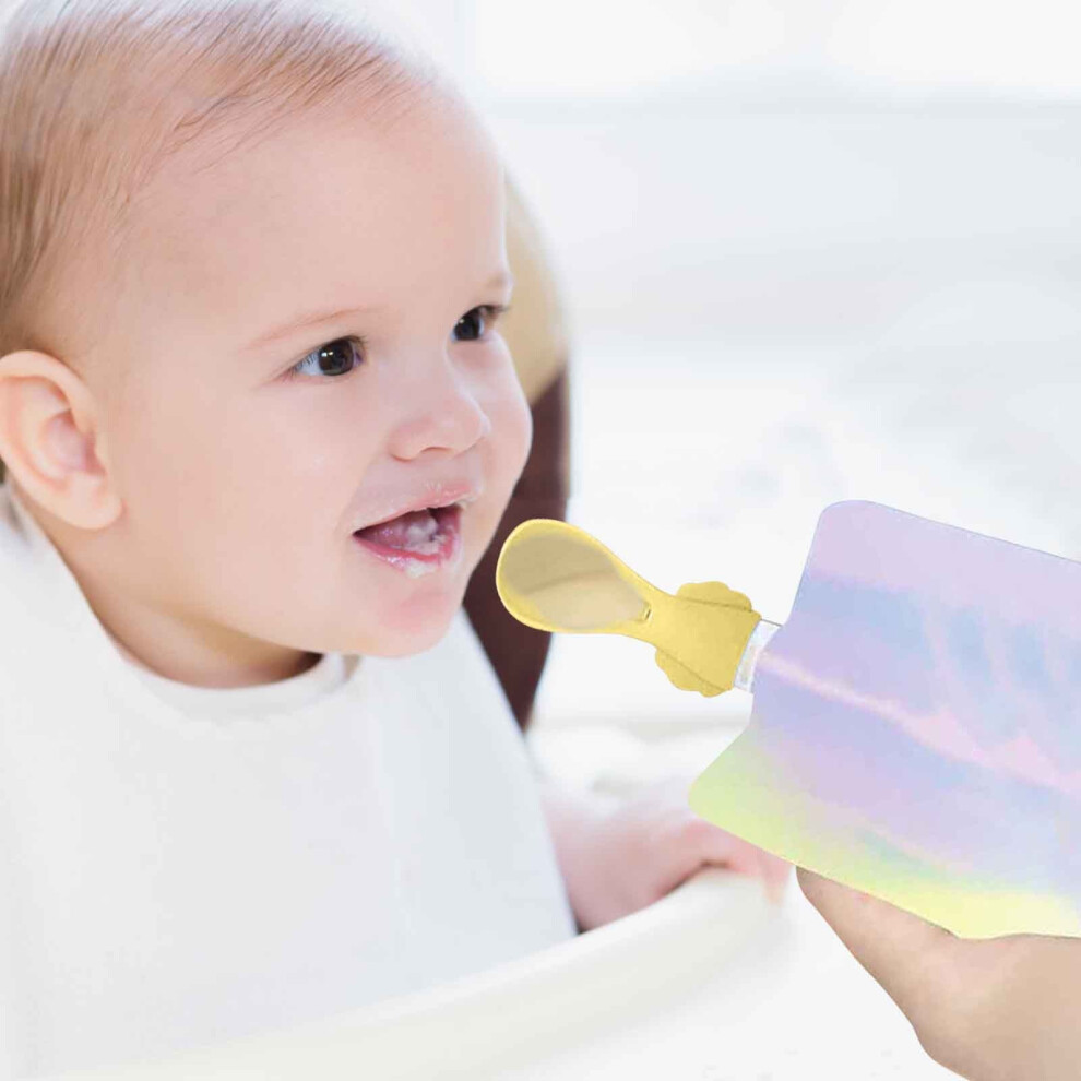 Solar Christmas Decorations Clearance, Baby Food Grade Silicone Spoon & Suction Bag, Compatible with Fruit Puree Storage