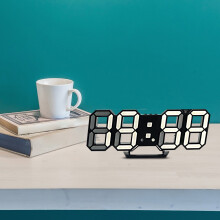 Viflosae Digital Alarm Clock with Automatic Photosensitive Sensor, 3D LED Display, Dual-Purpose Mount, White Frame - Compatible with Home & Office