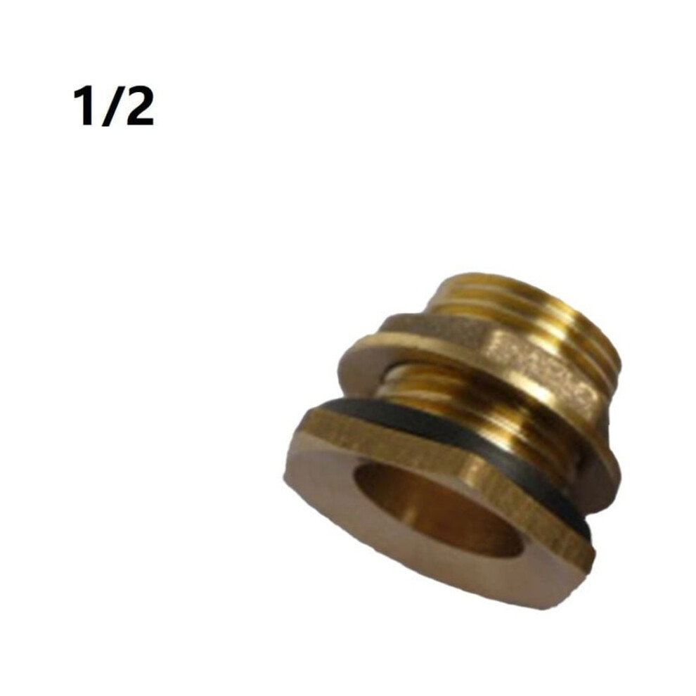 Fanjie 2Pcs 1/2" Brass Water Tank Connector Rain Barrel Rain Buckets Connection 9083649012383