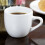 6 Espresso Coffee Cup Cups Rolled Edge Bright White Stoneware 3.5 oz 1