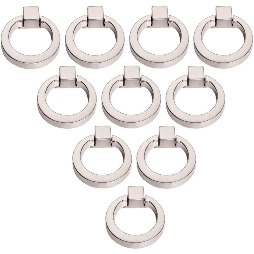 Vintage Zinc Alloy Cabinet Drawer Handles 10Pack Black Round Ring Pulls For Wardrobe And Kitchen 9113335053229