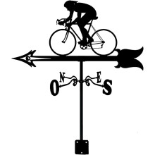 Stainless Steel Weather Vane with Riders Design, RustResistant Garden and Roof Wind Vane Ornament