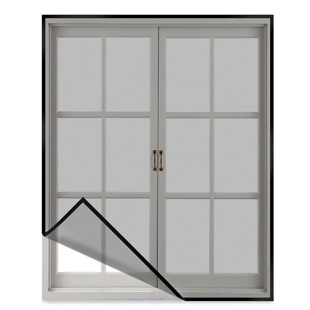 Window Fly Screen Mesh 100X150cm Selfadhesive Black Polyester Insectproof Tearresistant Fabric 9164114663528