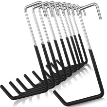 Garage Storage Hooks Heavy Duty Rafter Hooks 10 Pack Vinyl Coated Steel 50lbs Capacity Black
