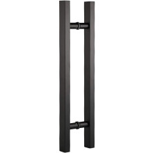 Door Pull Handle Stainless Steel Square Ladder for Glass Wood Shower Doors with Rubber Sleeve Matt