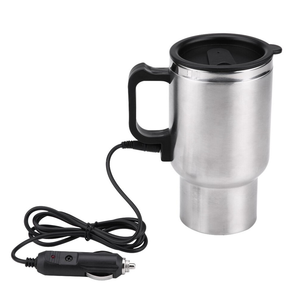 Car Heating Mug 12V Stainless Steel Electric Kettle 65C Insulated Travel Coffee Cup Warmer 450Ml 9164114664464