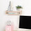 Solid Wood Wall Mounted Bookshelf, Drill Space Saving White Wooden Storage Rack Organizer 2