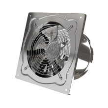 Stainless Steel WallMounted Exhaust Fan with Check Valve, Airflow 7Blade Kitchen Ventilation Fan
