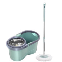 Spin Mop and Bucket Set with 7 Replacement Heads, 360 Rotating Microfiber Mop for Home Cleaning
